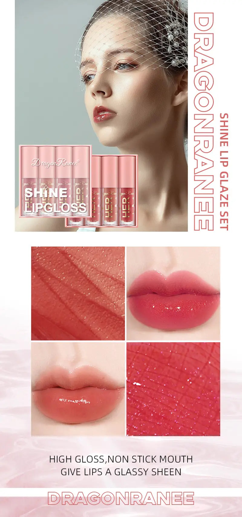 Elegant Pink Gloss Quartet