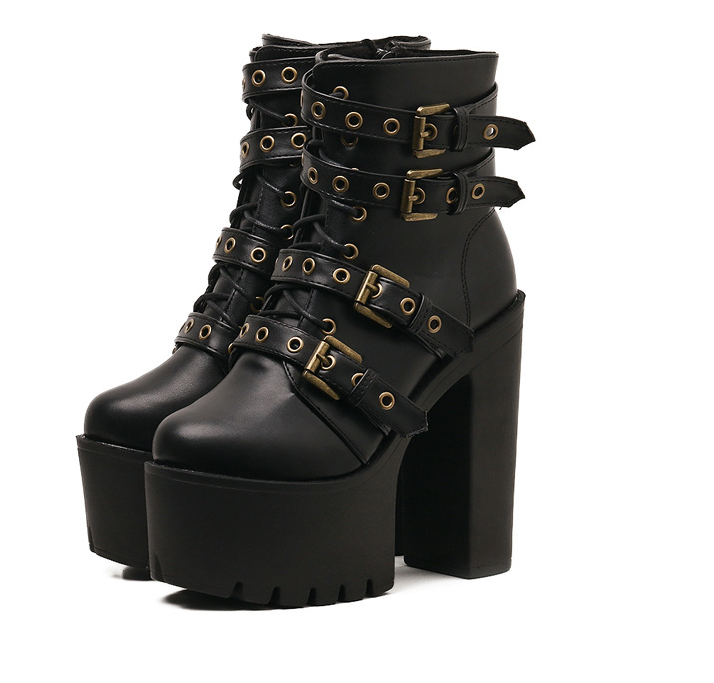 Elegant Studded High Heel Boots
