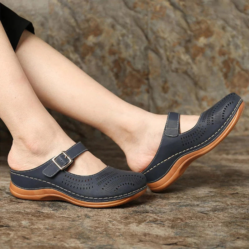 Elegant Closed-Toe Wedge Sandals