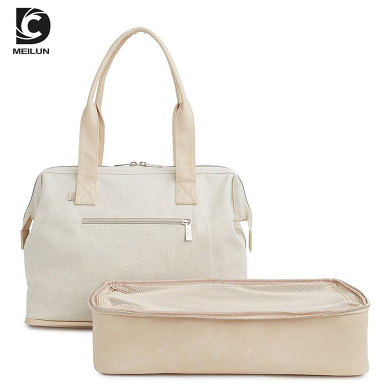Large Capacity Canvas Travel Bag - Expandable Tote