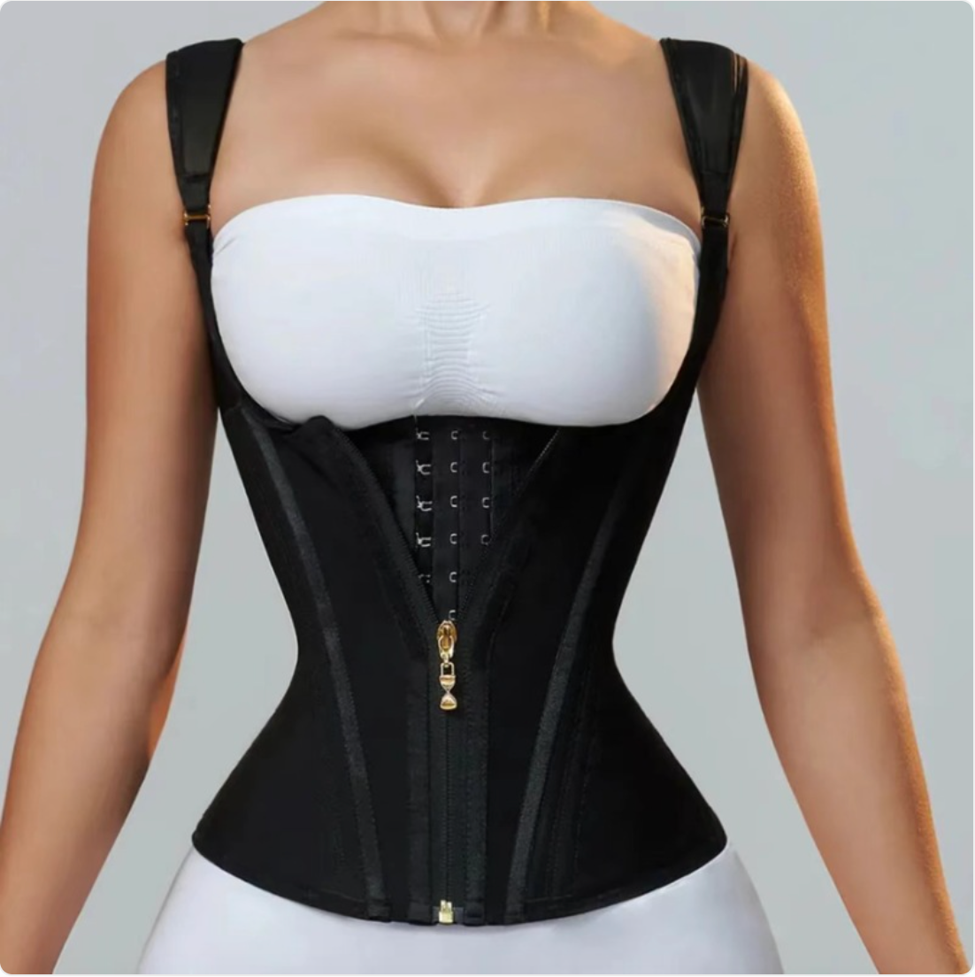 Retro Shapewear Top with Zipper