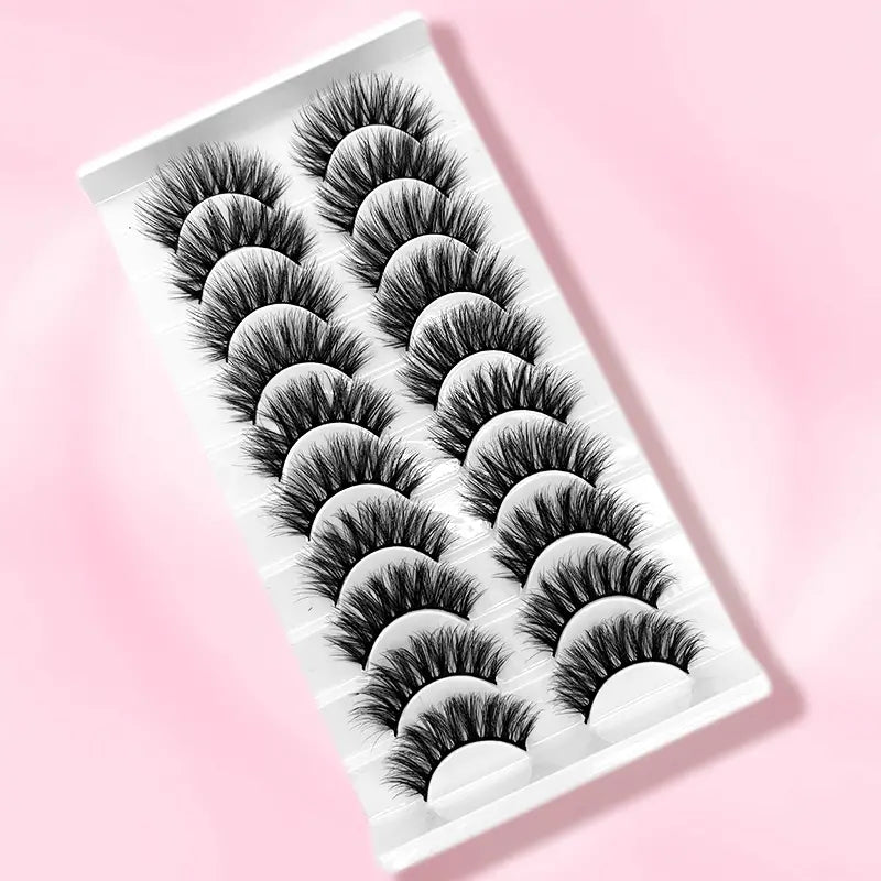 Elegant Faux Mink 3D Lashes - 10 Pack