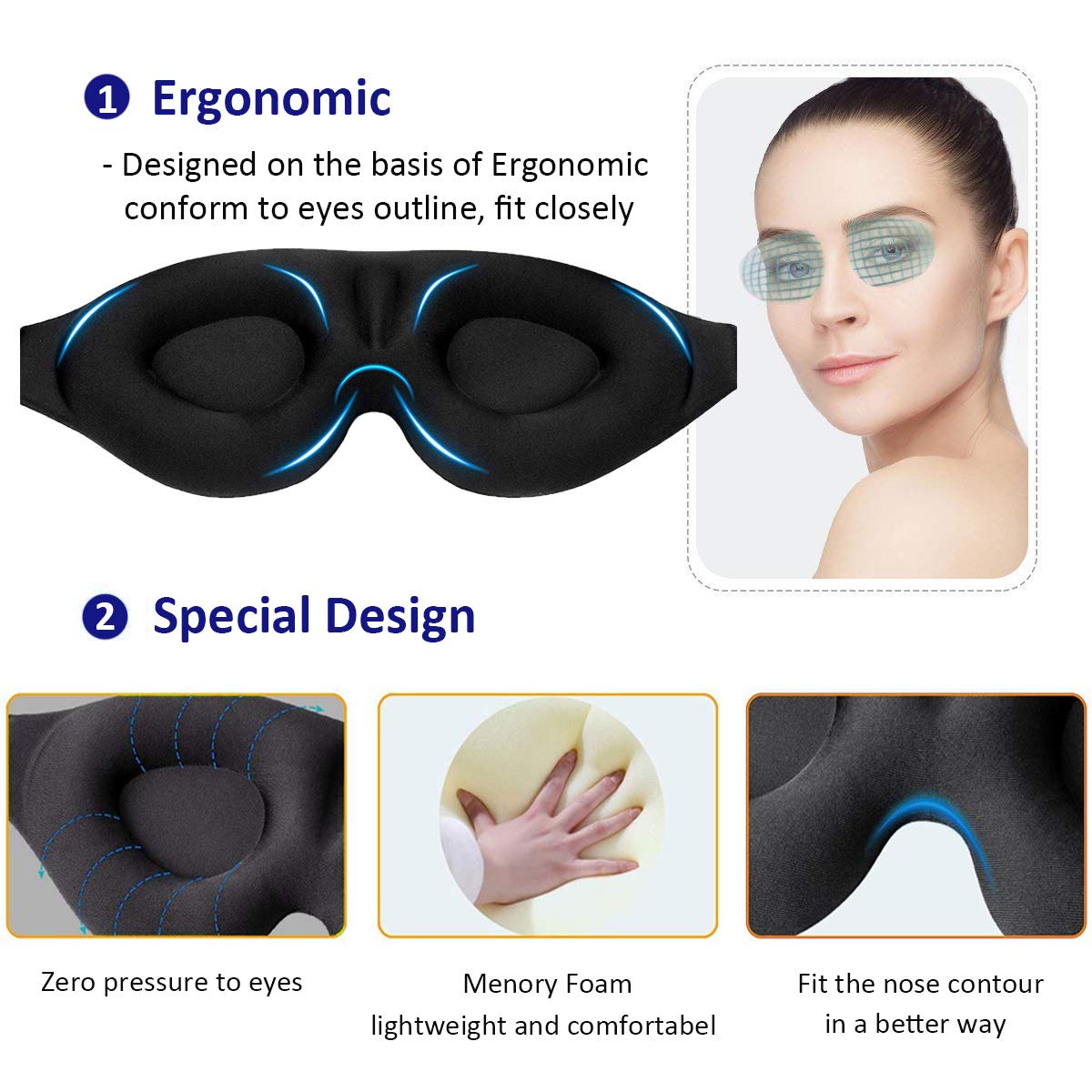 Elegant 3D Contour Sleep Mask