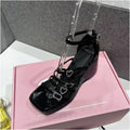 Heart Shape Rhinestone Platform Wedge Sandals for Women
