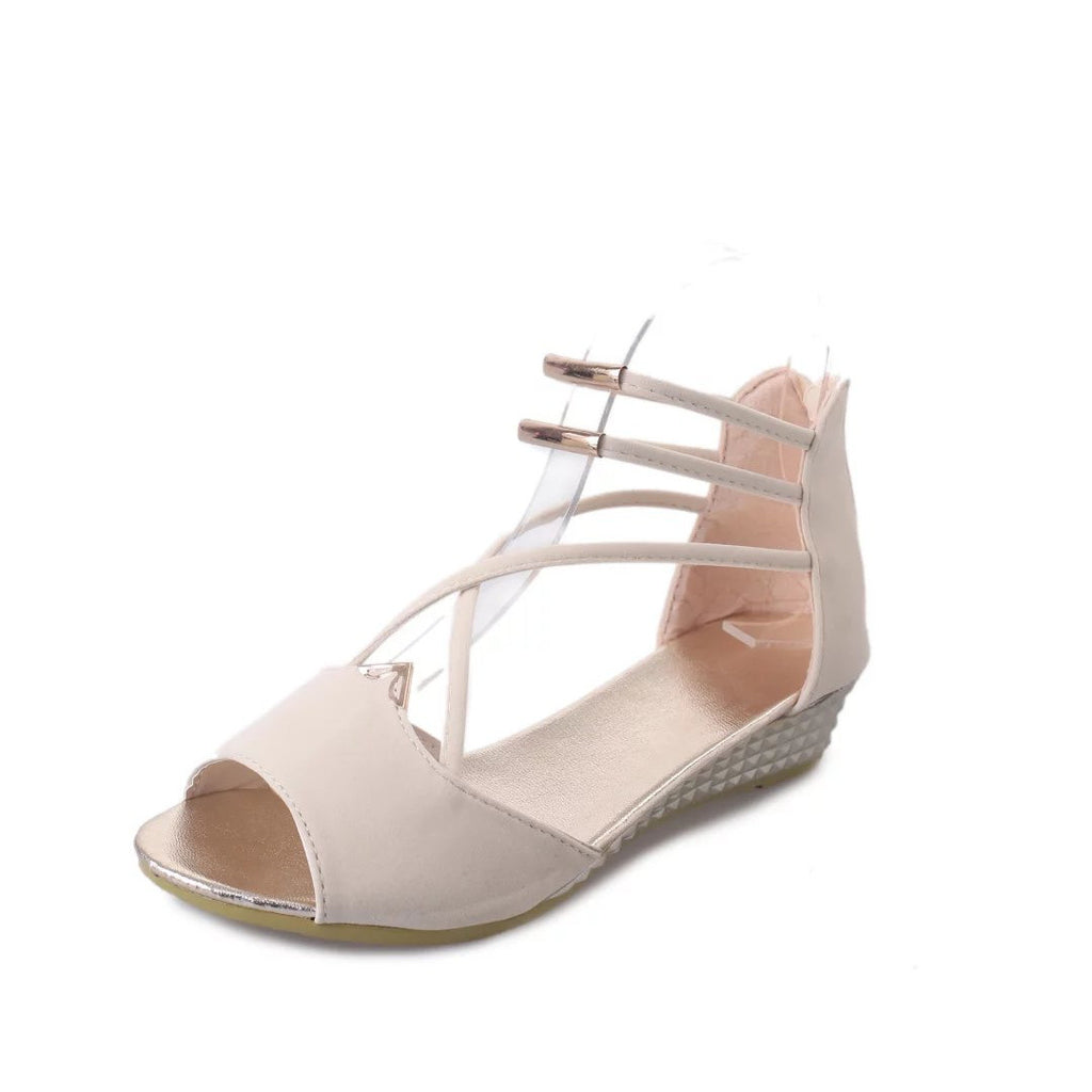 Korean Style Comfortable Low Heel Fish Mouth Sandals