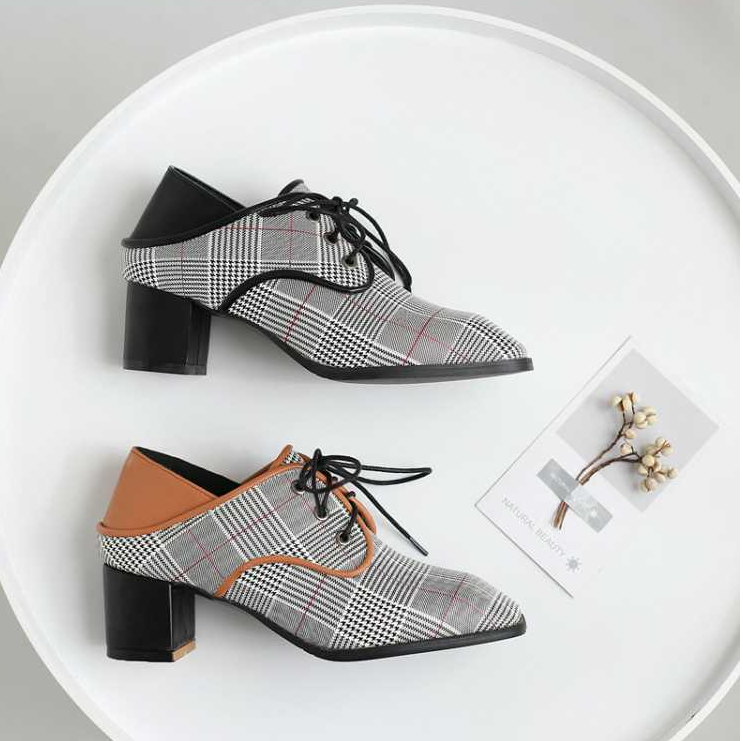 Elegant Chunky Heel Oxfords