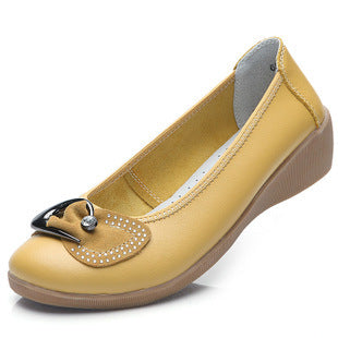 Elegant Leather Nurse Wedges