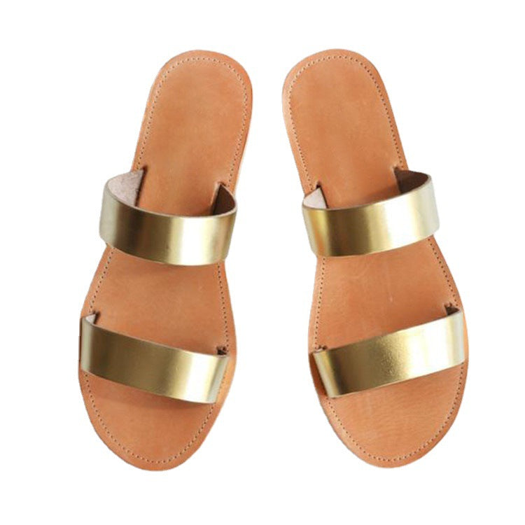Elegant Comfort Open-Toe Flats