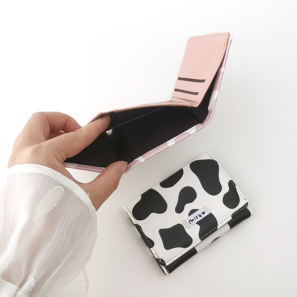 Elegant Cowhide Print Card Wallet