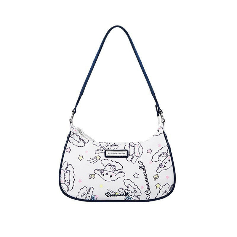 ZGO Kuromi Nylon Shoulder Bag for Girls and Students