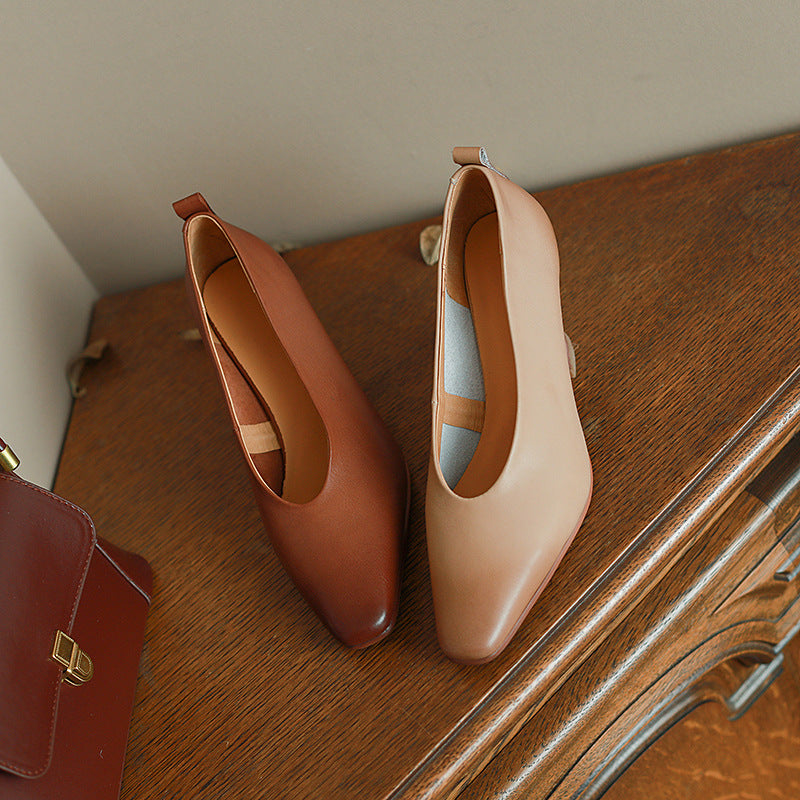 All-Season Retro Leather Heels