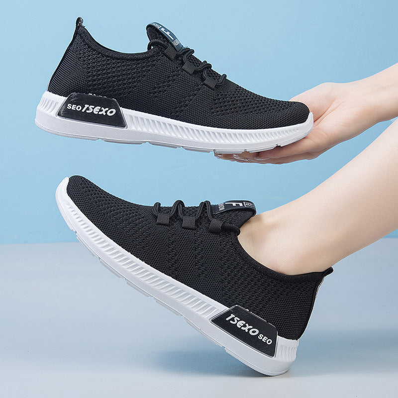 Summer Autumn Knitted Sneakers for Women, Breathable Style