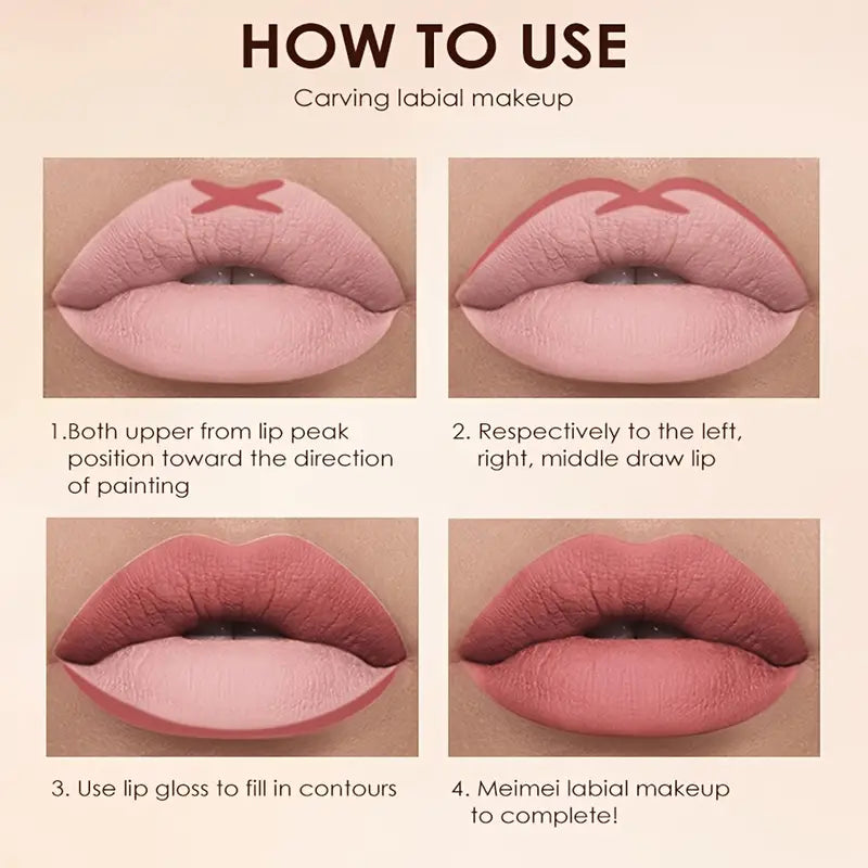 Elegant 6-Color Matte Lip Ensemble