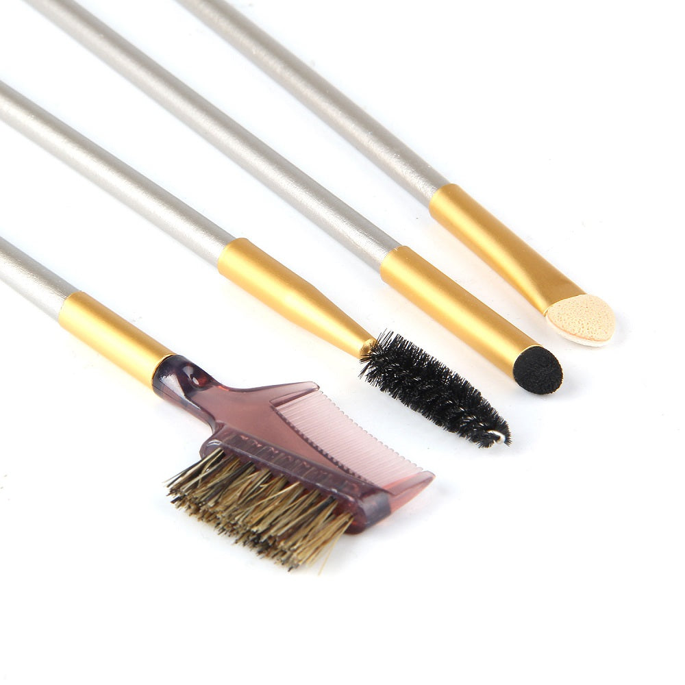 Elegant 24-Piece Champagne Cosmetic Brush Set
