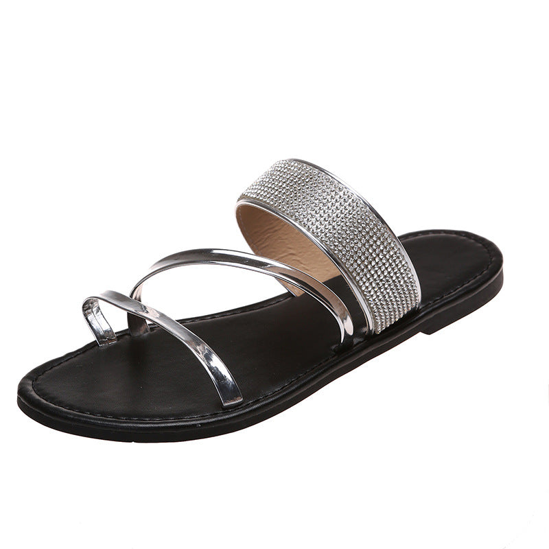 Elegant Rhinestone Outdoor Sandals