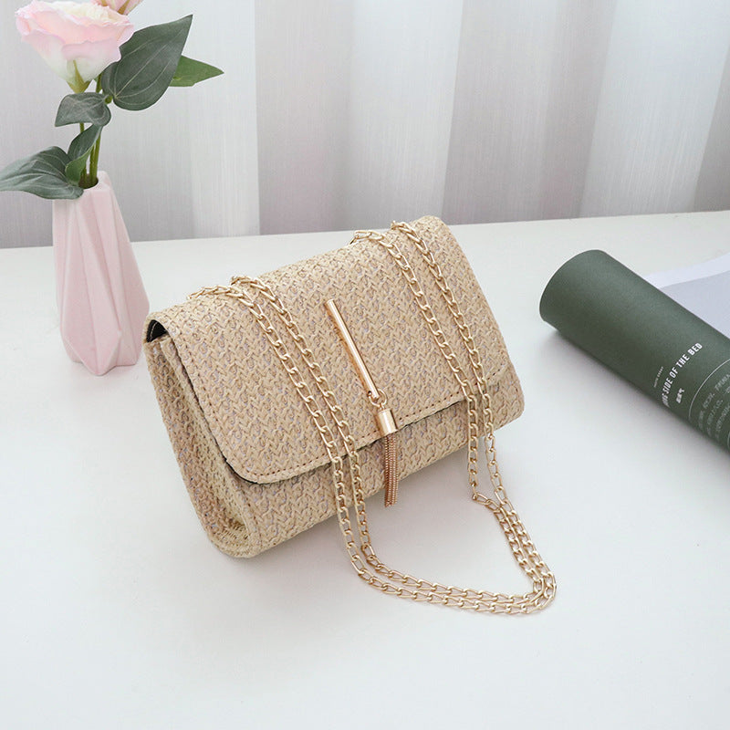 Fresh Rural Style Woven Chain Small Square Bag