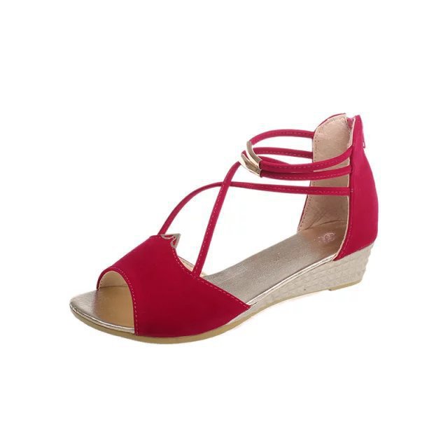 Korean Style Comfortable Low Heel Fish Mouth Sandals