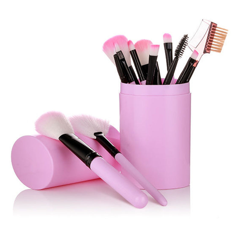 Elegant 12-Piece Cosmetic Brush Ensemble
