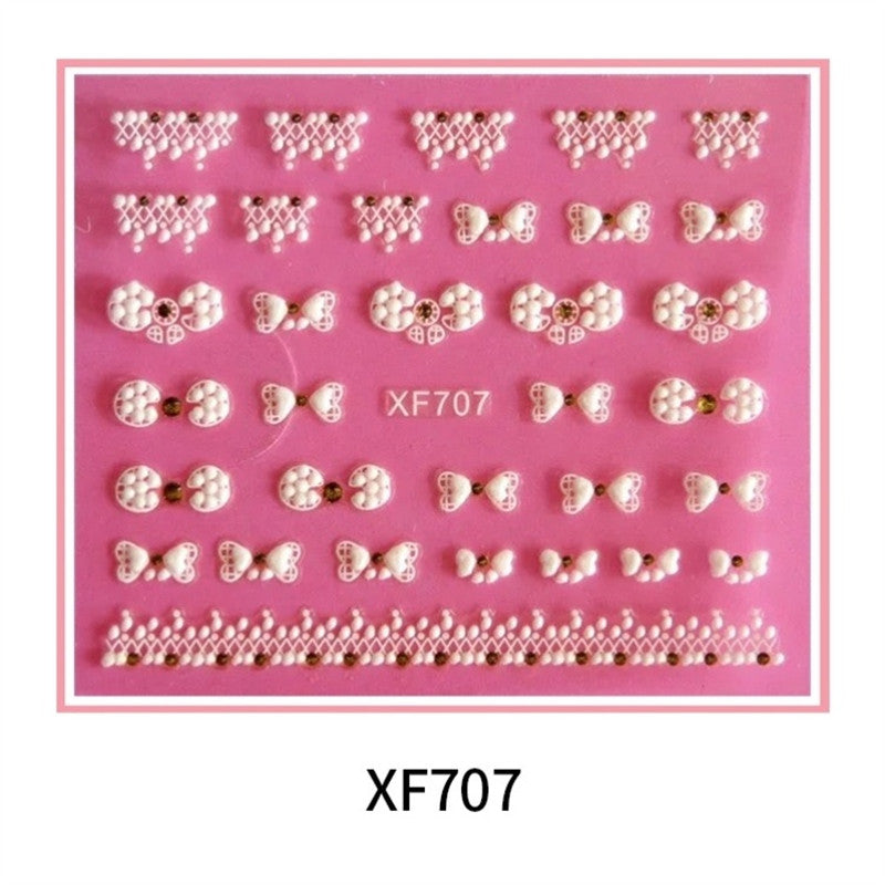 Chic 3D Floral Nail Stickers