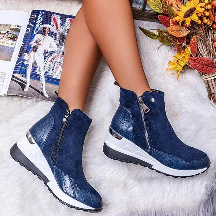 Elegant Mid-Heel Zipper Boots