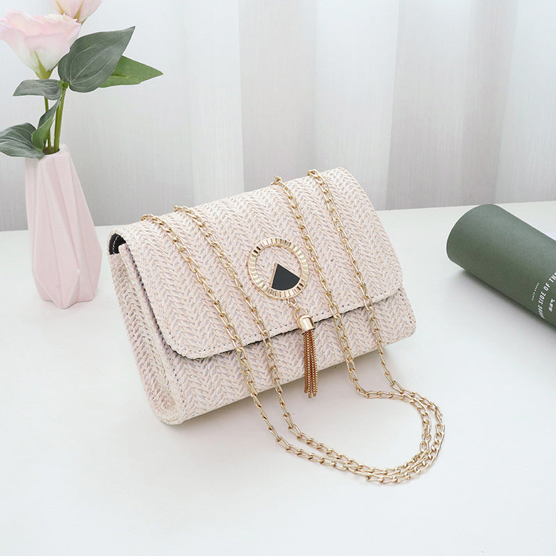 Fresh Rural Style Woven Chain Small Square Bag