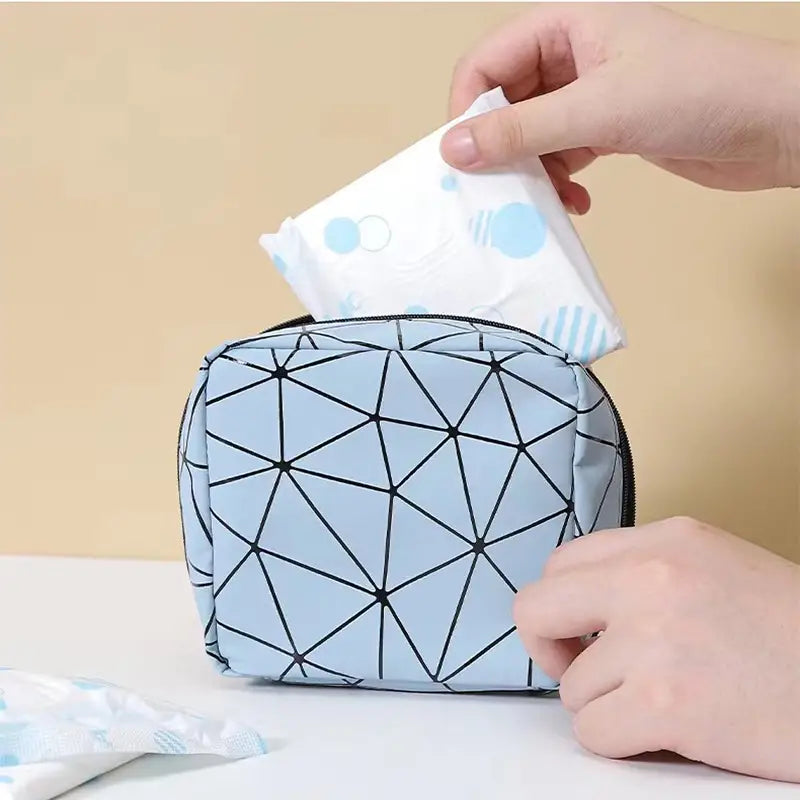 Elegant Geometric Sanitary Organizer Bag