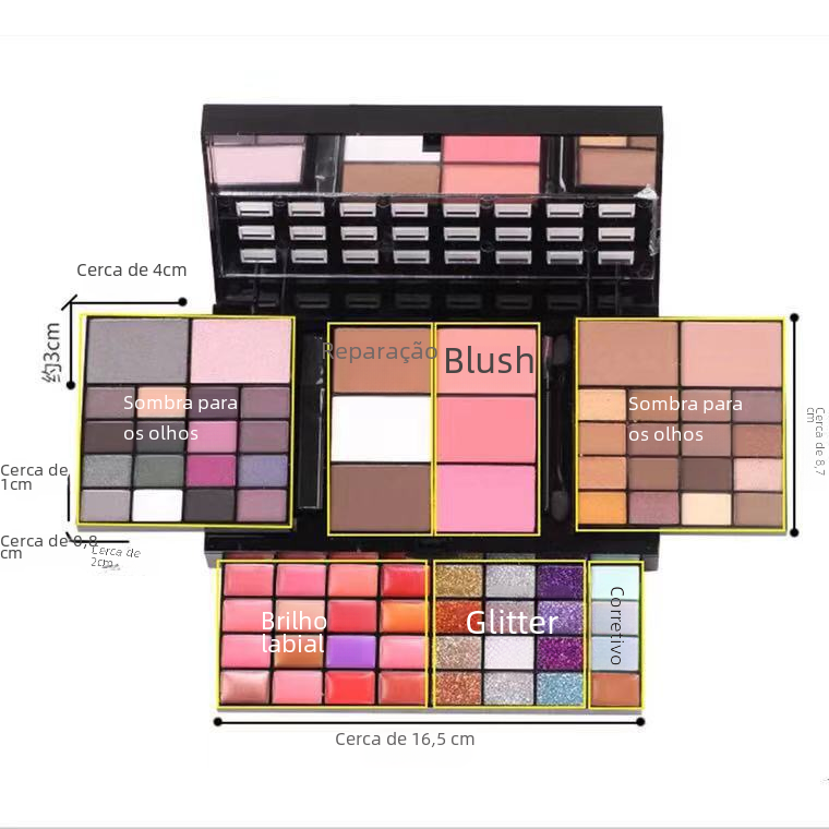 Elegant Spectrum 74-Color Makeup Set