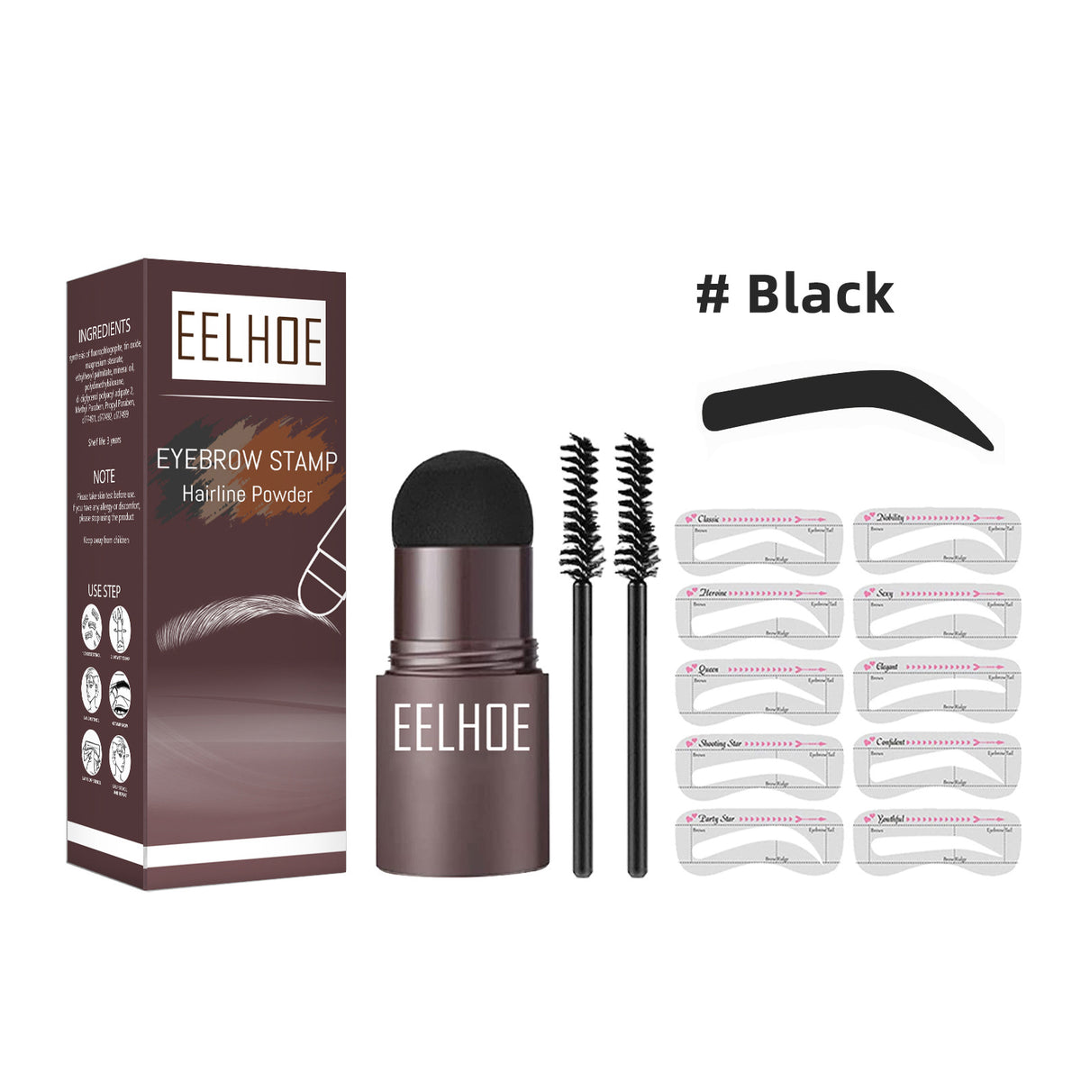 EELHOE Waterproof Eyebrow Stencil and Filling Powder