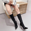 Modern High-Top Boots with Leather and Pointed Toe (One Pair)
