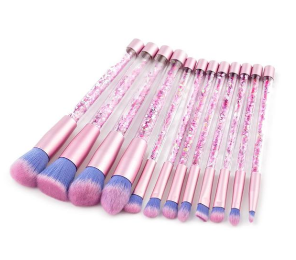 Elegant 7-Piece Crystal Liquid Makeup Brush Set