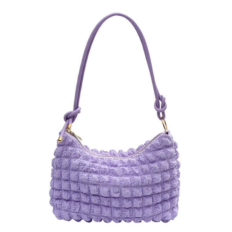 2023 Women's Soft Pleated Bubble Shoulder Bag