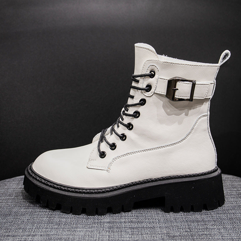 Women's Mid-Tube Wool Thick Heel Cashmere Boots
