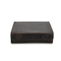 Vintage Crazy Horse Leather Rectangular Glasses Case Set