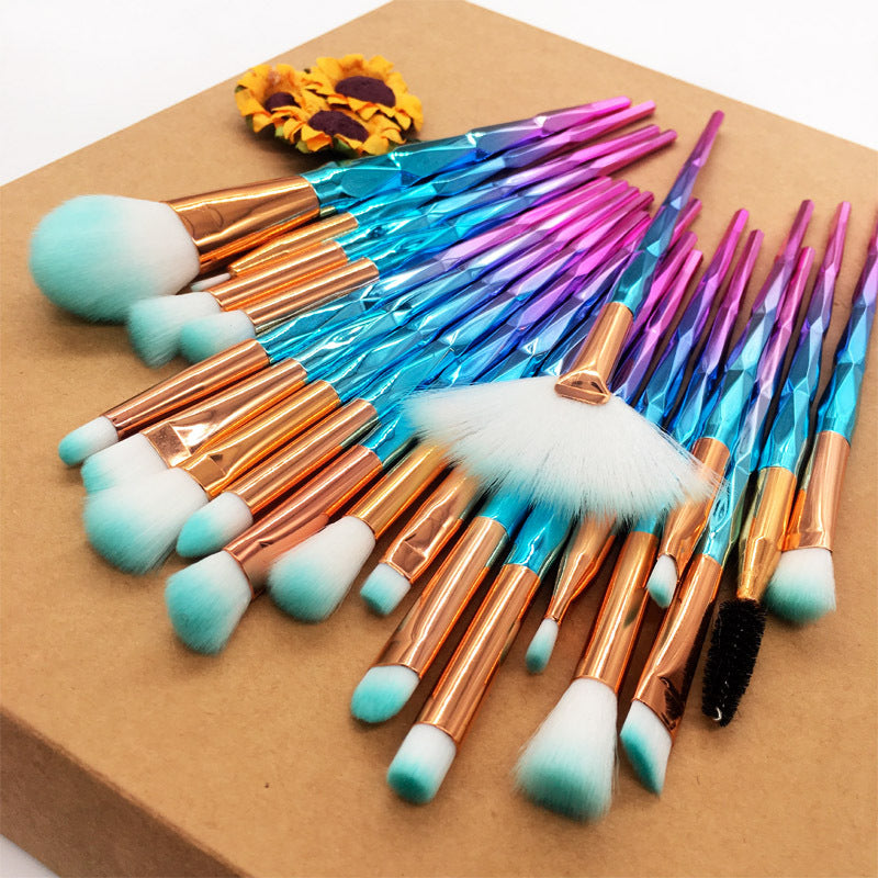 Elegant Diamond 20-Piece Makeup Brush Collection