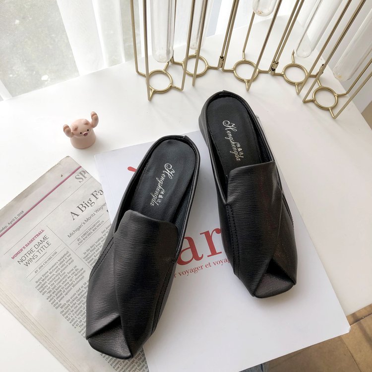 Women's Mid-Heeled Fish Mouth Sandals and Slippers