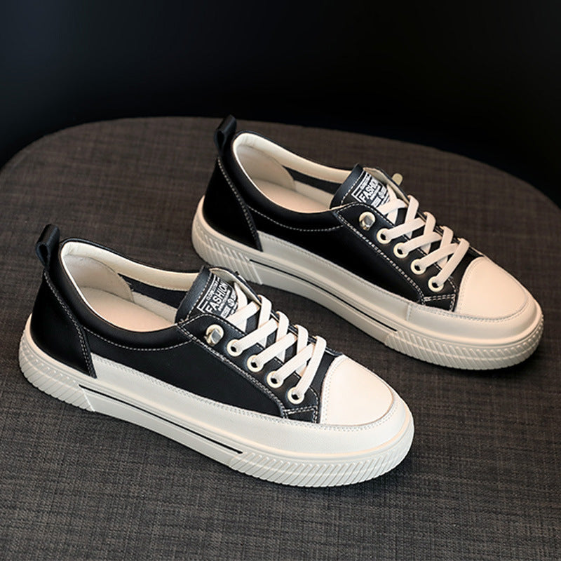 2024 New Women's Genuine Leather White Sneakers