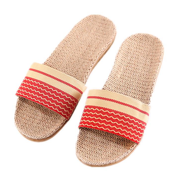 Candy Color Cotton Linen Women's Indoor Slippers