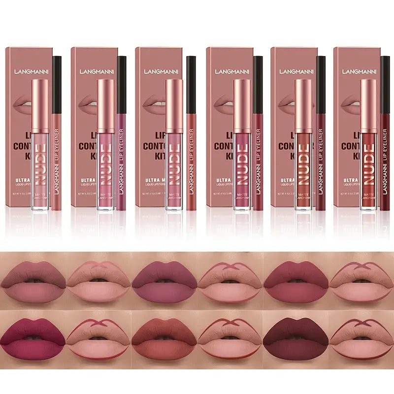 Elegant 6-Color Matte Lip Ensemble