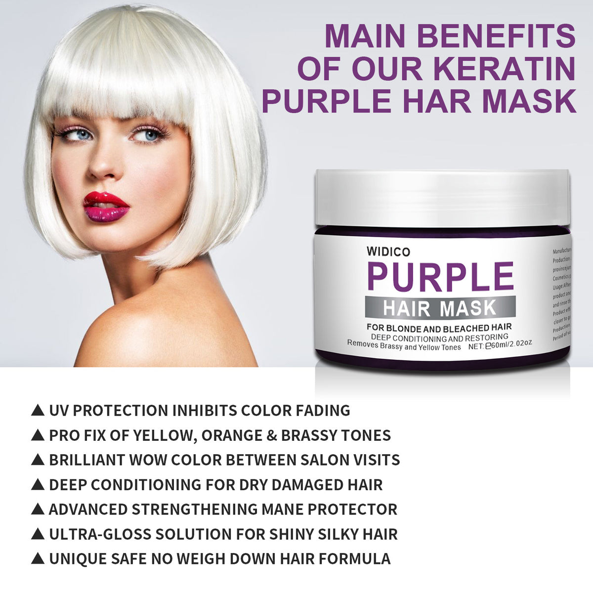 Purple Shampoo for Yellow Tone Removal and Hair Care