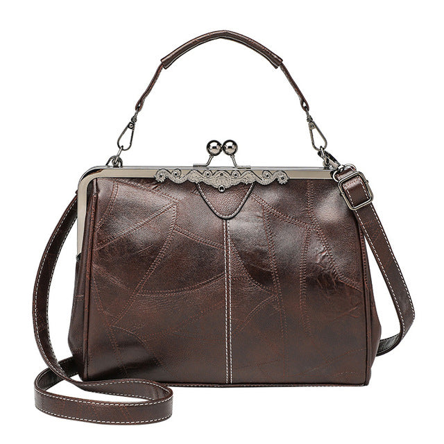 Annmouler Designer Vintage Luxury PU Leather Tote Bag