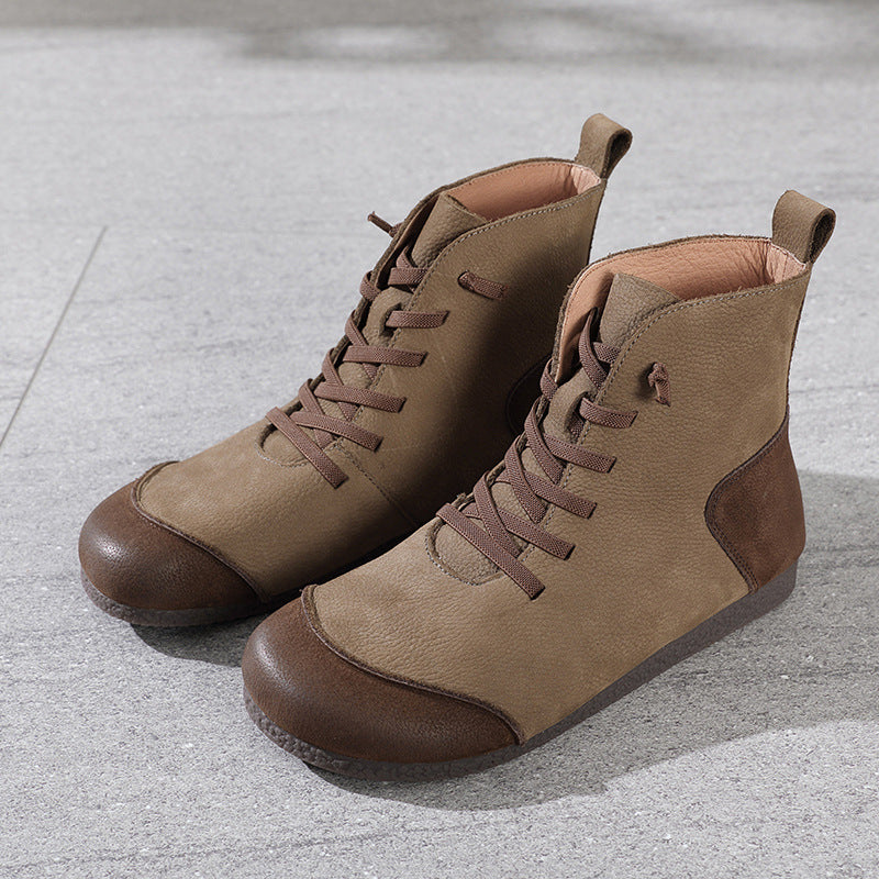 Elegant Retro Leather Boots for Women