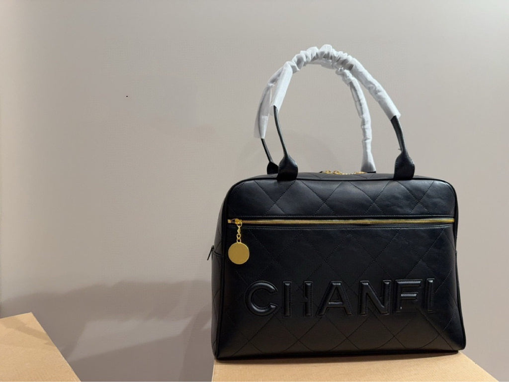 Vintage Chanel Bowling Bag - Large Capacity Shoulder Bag