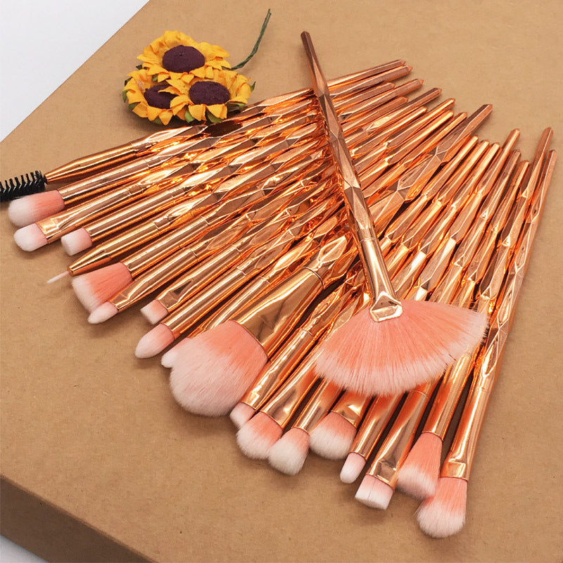 Elegant Diamond 20-Piece Makeup Brush Collection