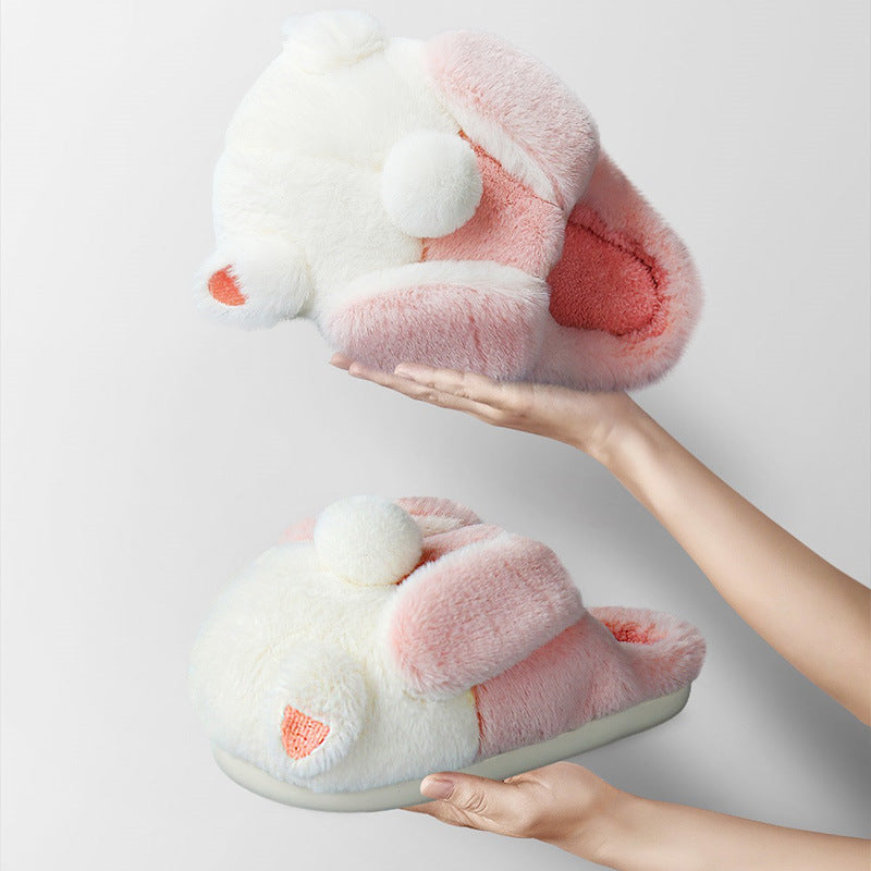 Cute Women's Cotton Slippers with Wrapped Heels for Winter