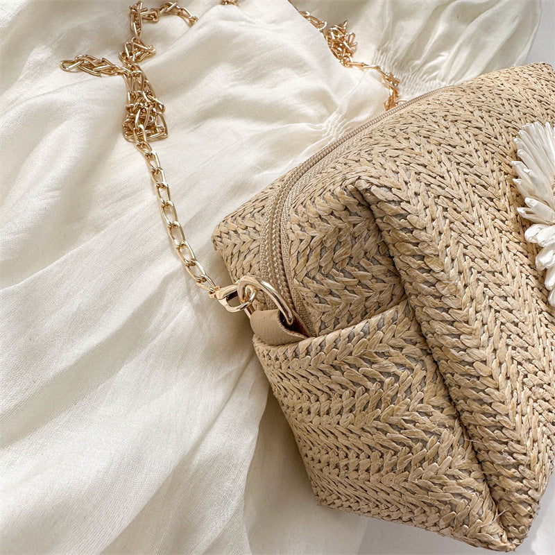 Floral Woven Beach Bag 2023 Fashion Crossbody Bag