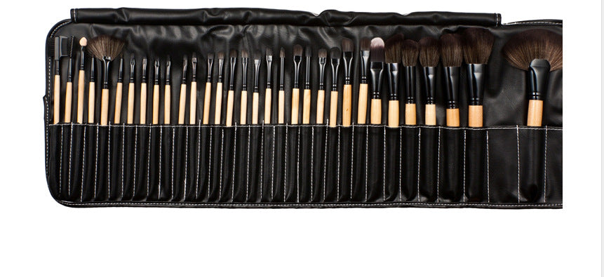 Elegant 32-Piece Synthetic Makeup Brush Ensemble