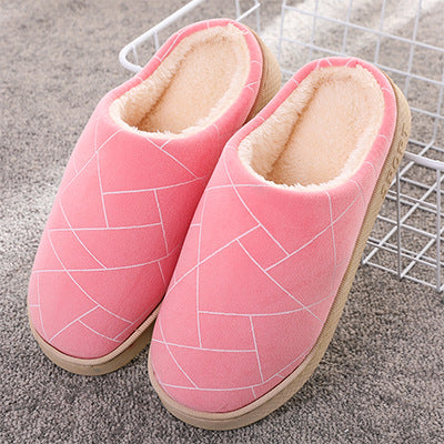 Geometric Plush Winter Slippers