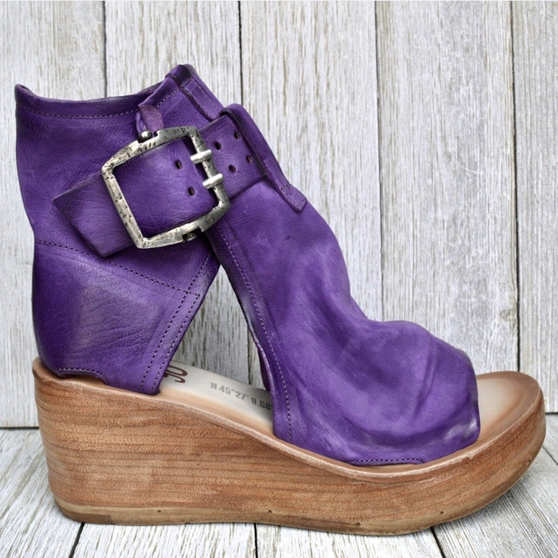 High Top Wedge Platform Fish Mouth Sandals for Women