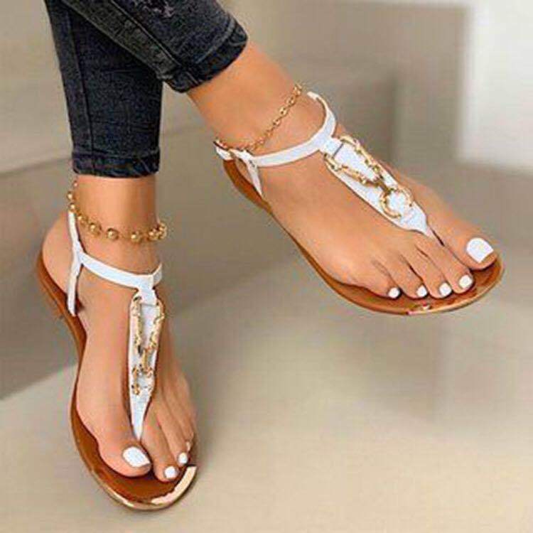 Elegant Herringbone Thong Sandals