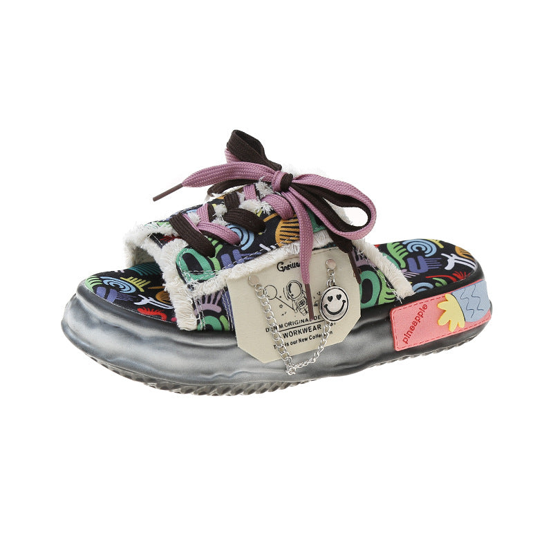 Coastal Doodle Platform Sandals